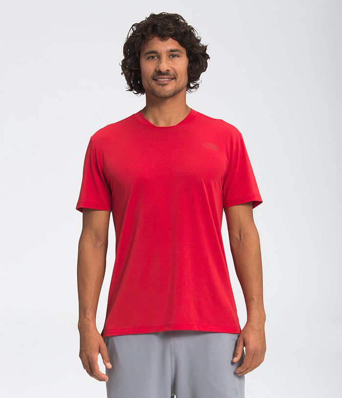 Camiseta The North Face Hombre Wander Manga corta Rojas - Peru 59680DVXQ